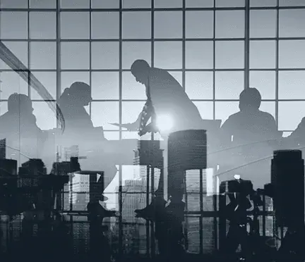Team working at desks in a modern office